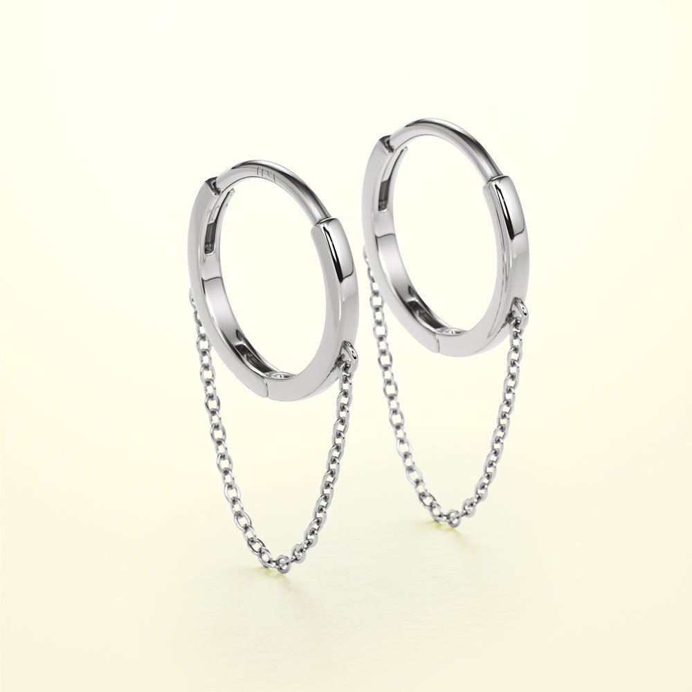 PURE Chain Hoops - 14K Gold