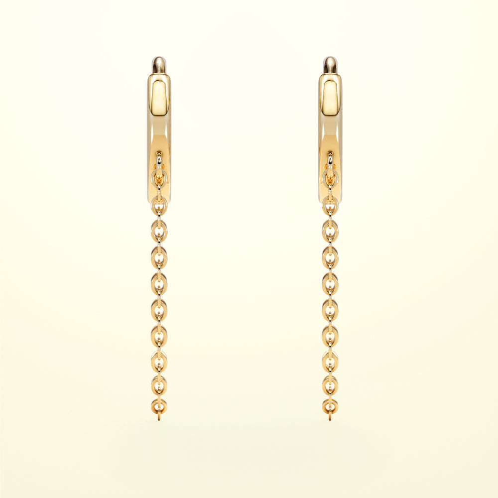 PURE Chain Hoops - 14K Gold