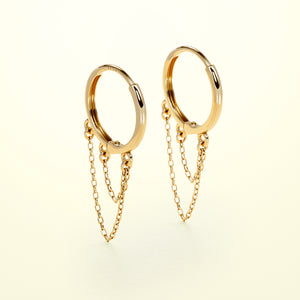 PURE Double Chain Hoops - 18K Gold